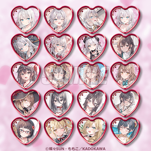 D상 하트 캔뱃지 풀세트